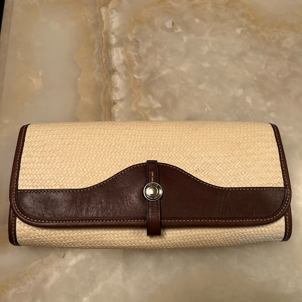 Tumi raffia clutch